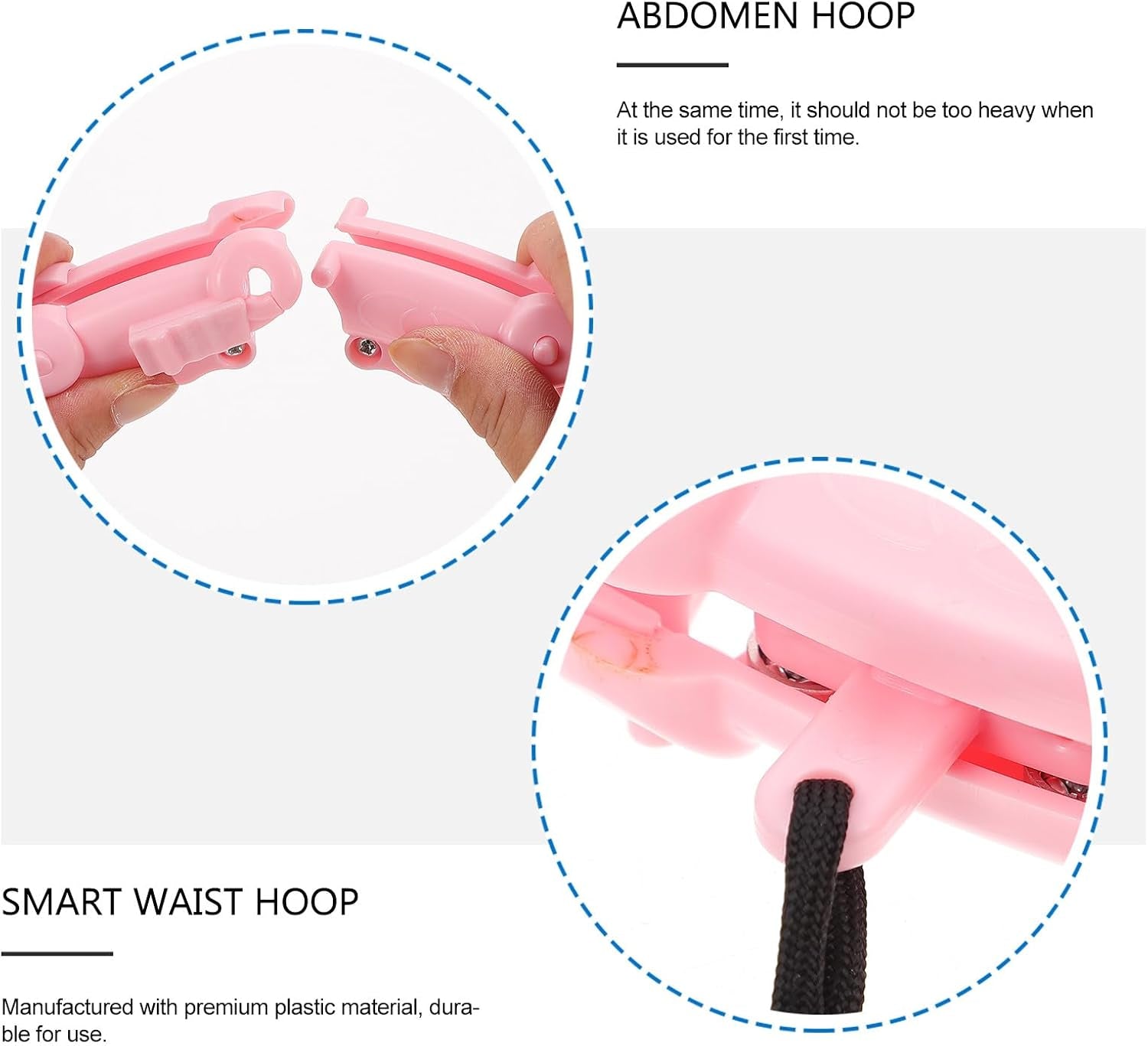 Smart Waist Ring 360 Degree Massage Function 24-Segment Coral Pink Rotating Fat Burning Waist Abdomen Thinning for Adult Weight Loss and Exercise