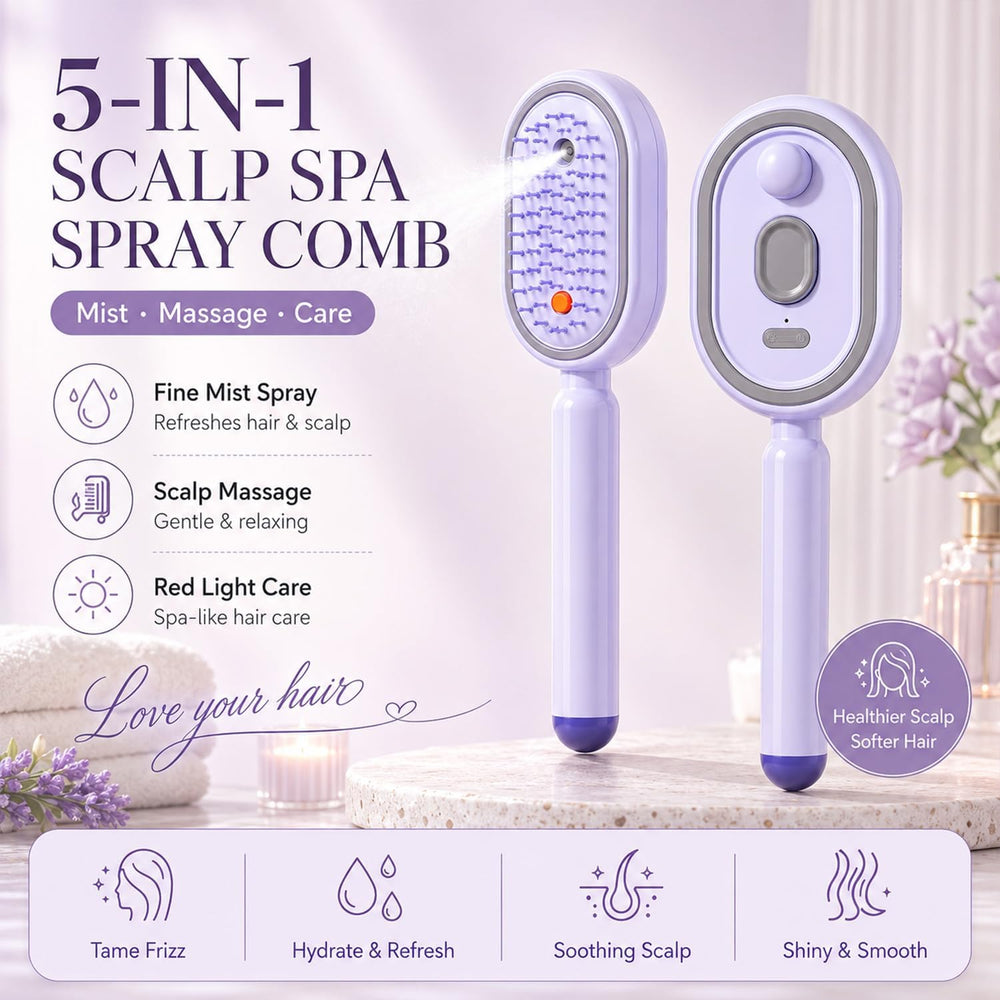 Electric Steam Brush for Hair, 2026 New Rechargeable Steam Hair Straightener & Detangling Brush, Reduces Frizz, Nourishes Hair, Anti-Static (Purple)