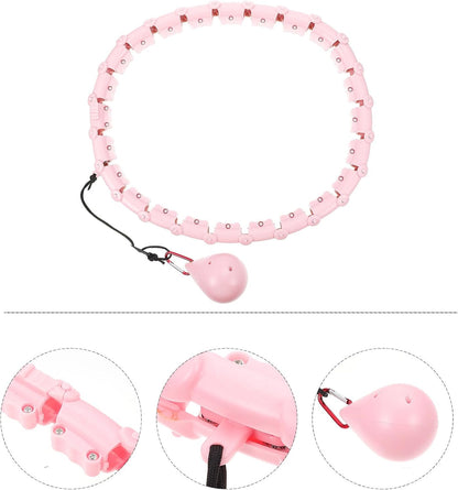 Smart Waist Ring 360 Degree Massage Function 24-Segment Coral Pink Rotating Fat Burning Waist Abdomen Thinning for Adult Weight Loss and Exercise