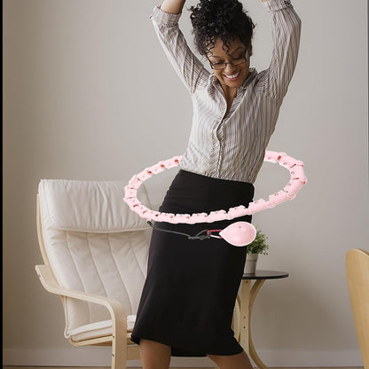 Smart Waist Ring 360 Degree Massage Function 24-Segment Coral Pink Rotating Fat Burning Waist Abdomen Thinning for Adult Weight Loss and Exercise