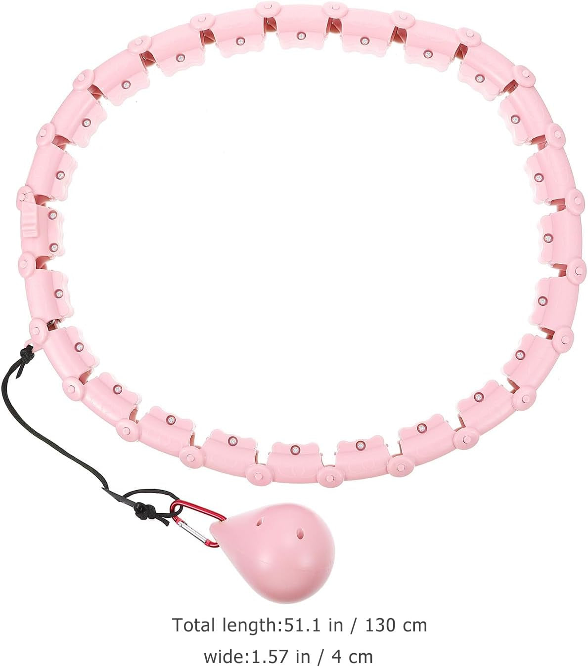 Smart Waist Ring 360 Degree Massage Function 24-Segment Coral Pink Rotating Fat Burning Waist Abdomen Thinning for Adult Weight Loss and Exercise