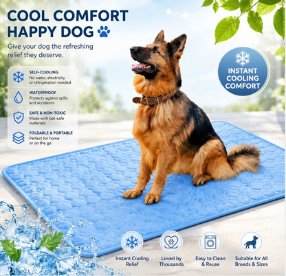 Pets Cooling FrostMat™ for Crates, Kennels and Beds - Portable, Washable And Waterproof (Blue,70X100Cm)